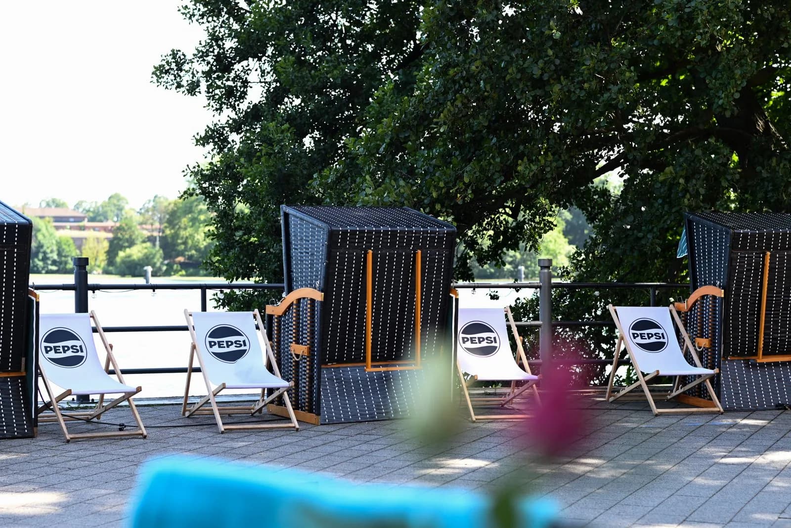 Beach chairs by the Havel