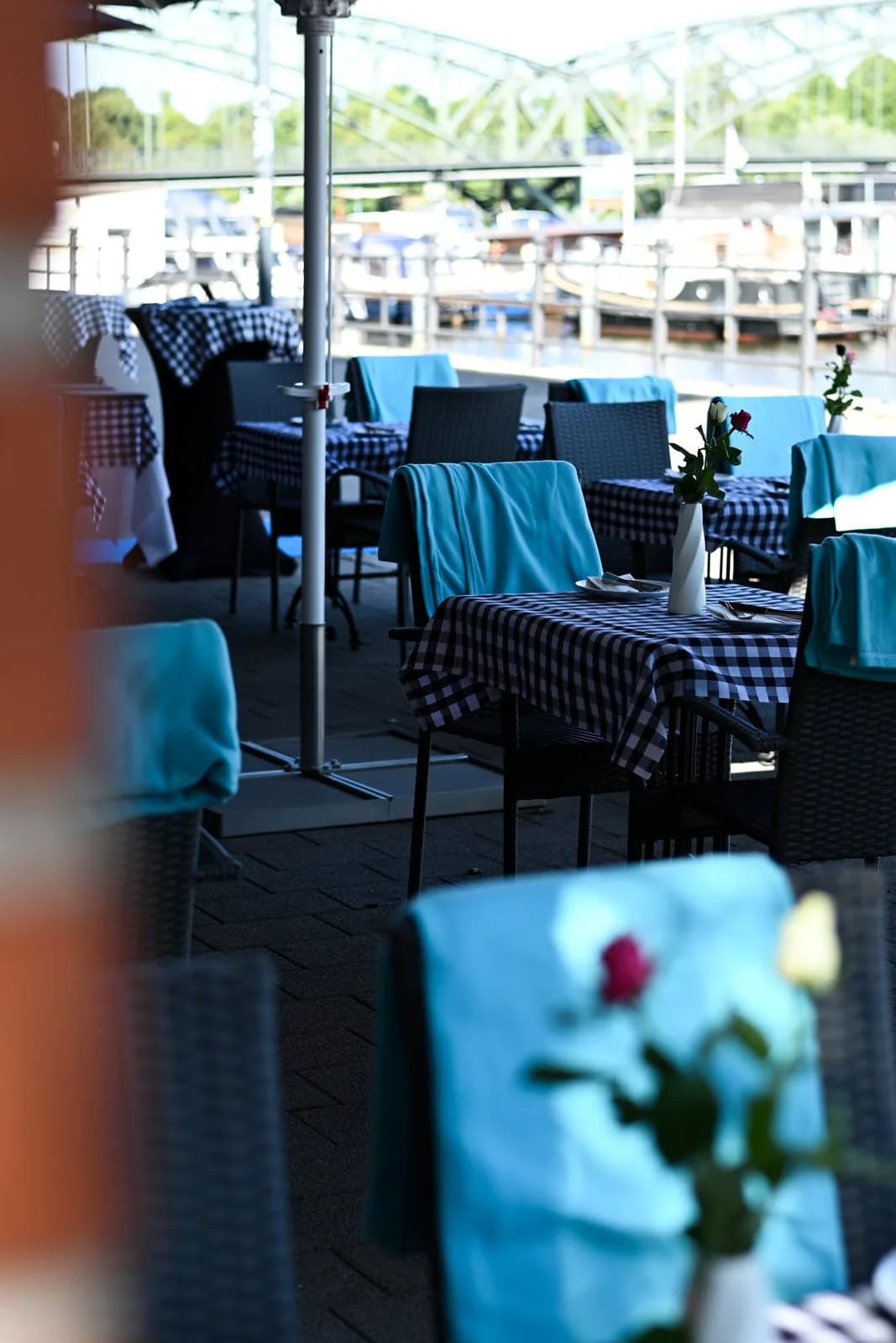 Lunch above the marina