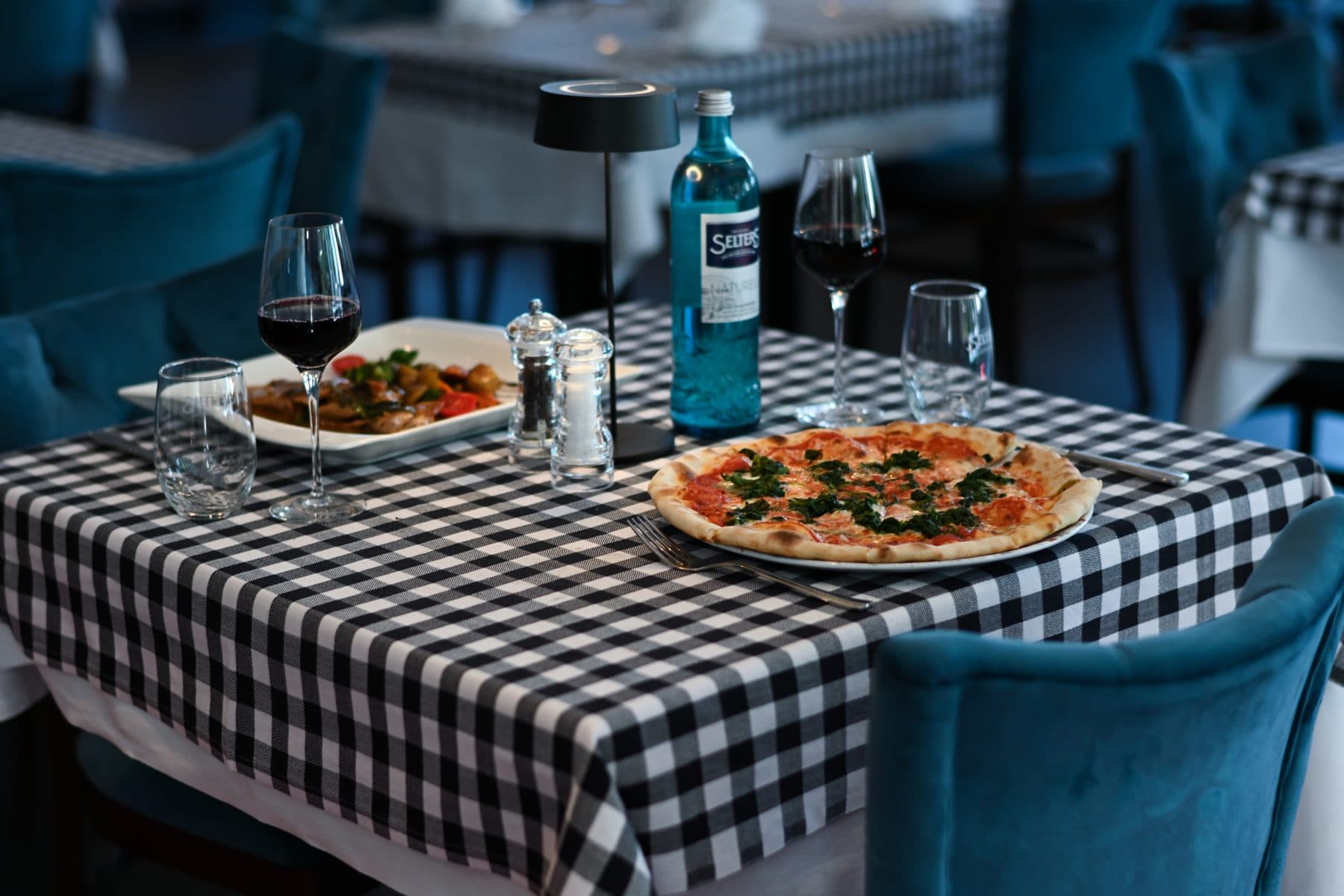 Pizza and wine